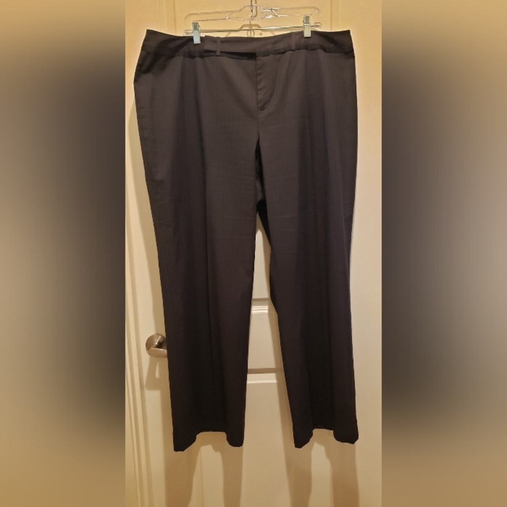 Chic Nine West Wide Leg Women's Pants in Black And Pink Pinstripe